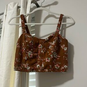 Brown floral crop top/bralette